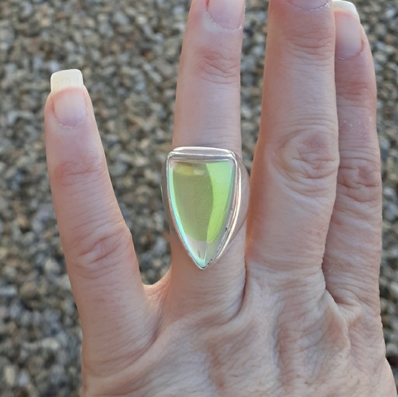 New Men's Rainbow Fire Topaz 925 Silver Ring. - Picture 6 of 7